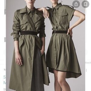 Smarteez Made in Italy, military, army style dress in olive green color, size 4